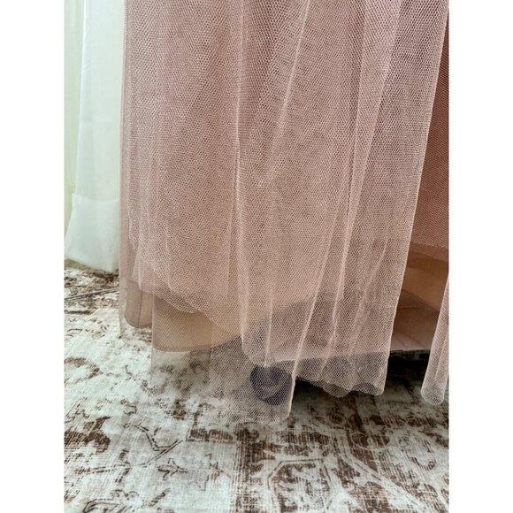 Jenny Woo Annabelle Convertible Chiffon Tulle Bridesmaid Dress Peach Size 4 - Picture 16 of 17